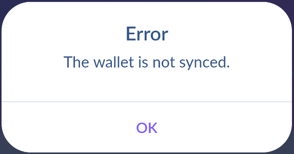 Wallet not synced